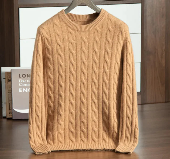 Pure Cashmere Men's Thick Knit Shirt