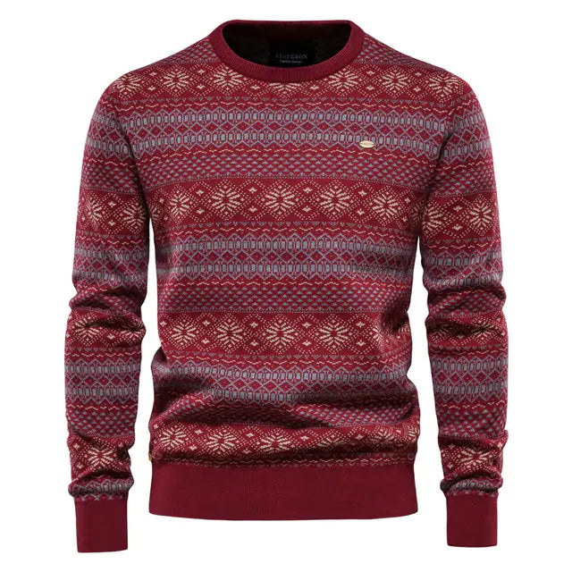 Spliced Cotton Men's Sweater