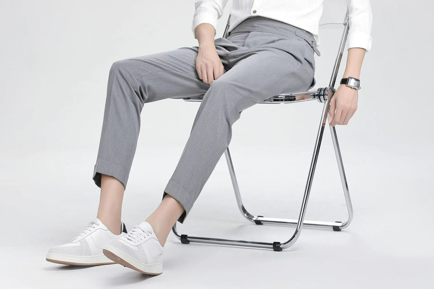 Men's High Waist Suit Pants