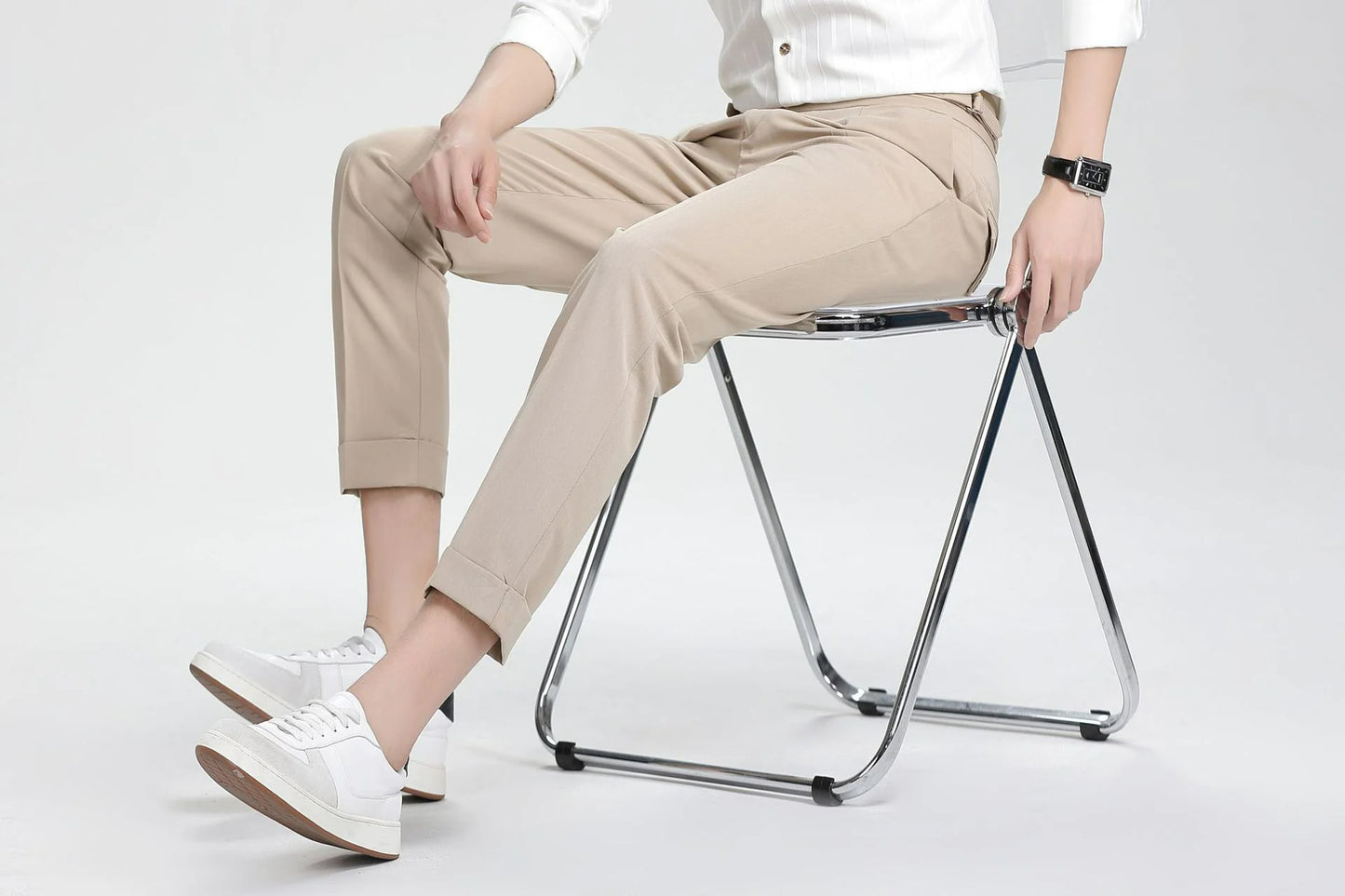 Men's High Waist Suit Pants