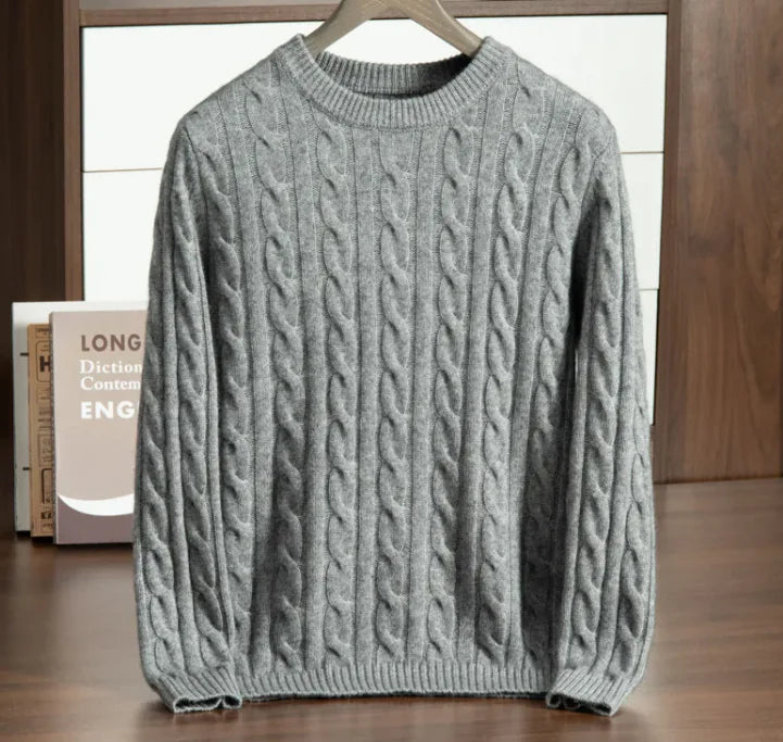 Pure Cashmere Men's Thick Knit Shirt