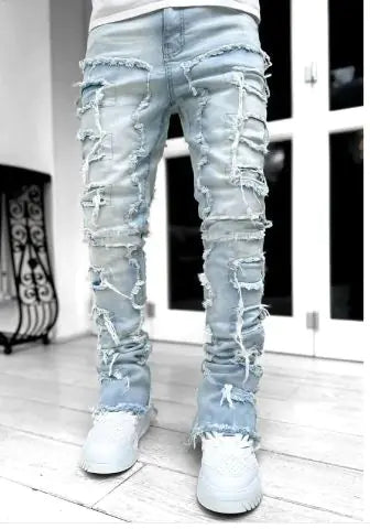 Men's Ripped Stacked Jeans