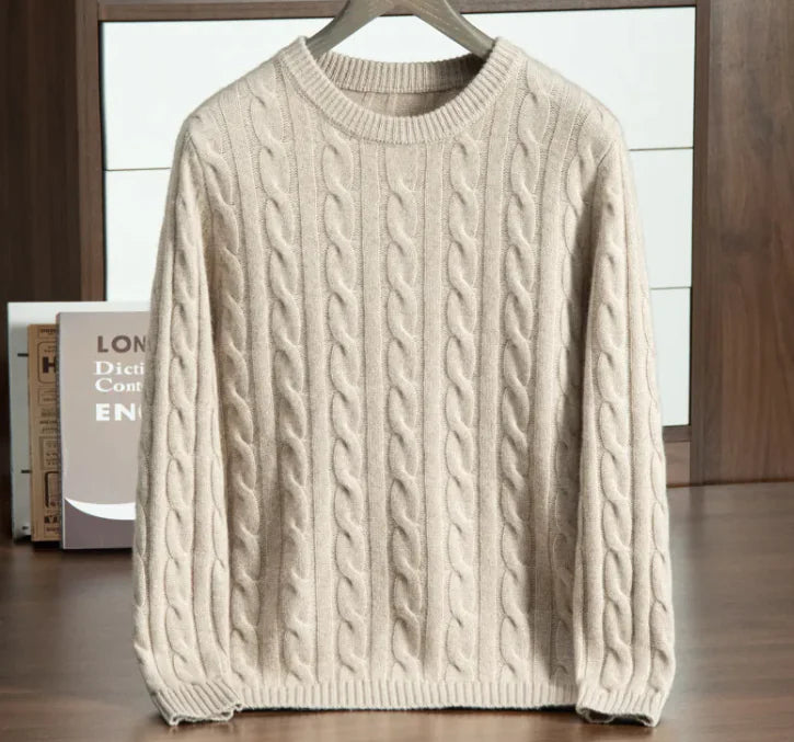 Pure Cashmere Men's Thick Knit Shirt