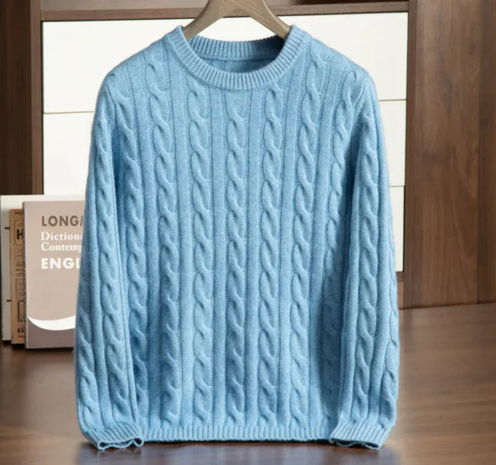 Pure Cashmere Men's Thick Knit Shirt